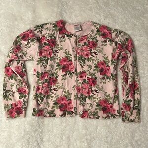 EUC Gymboree rose cardigan girls 8
